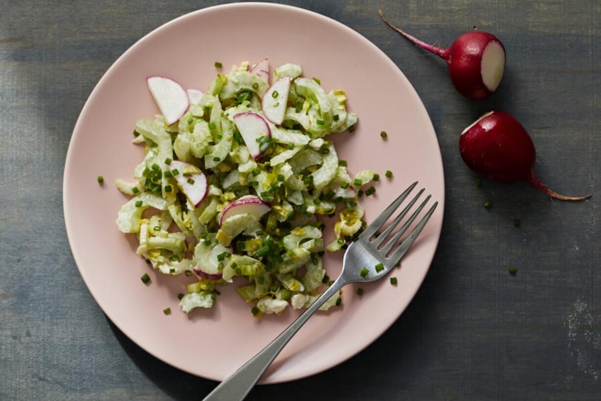 Celery salad with blue cheese dressing.