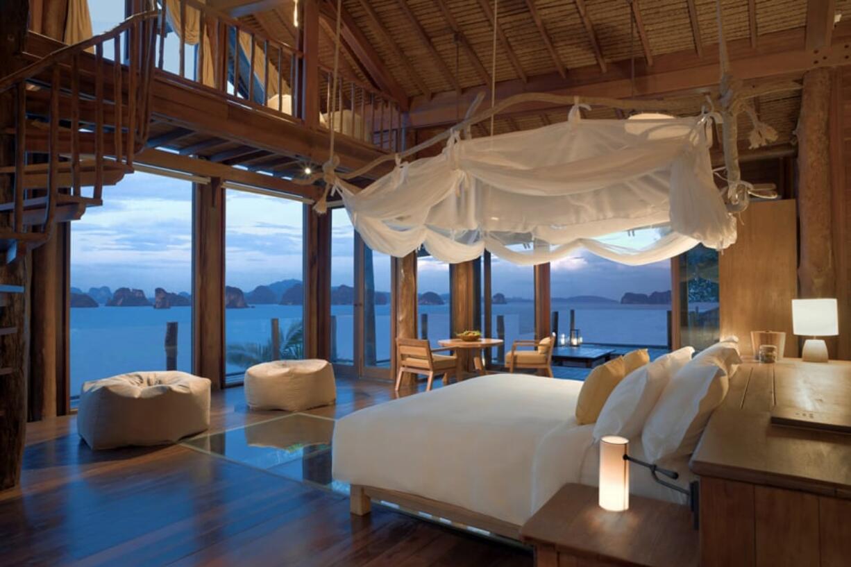 Ocean view from a bedroom at Six Senses Hotel Resort Spa in Thailand.