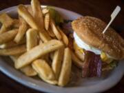 The rawhide burger with steak fries.