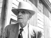 Grandpa Day arriving at the train station in The Dalles, around the time this story took place in 1951.