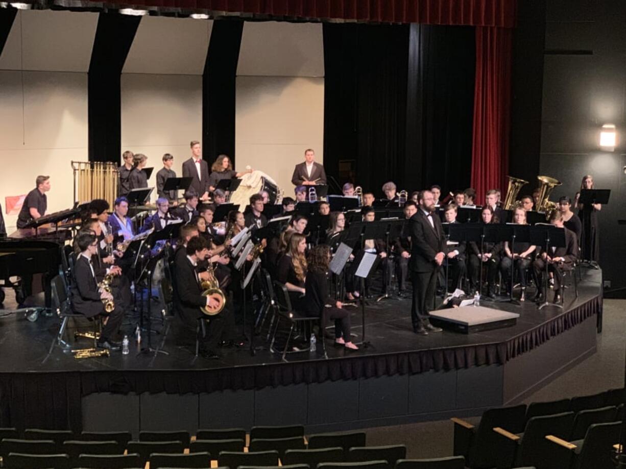 East Vancouver: The Skyview High School wind ensemble directed by Timothy Heichelheim was one of several groups that performed at the 2019 Lower Columbia River Music Educator’s Association High School Band Festival.