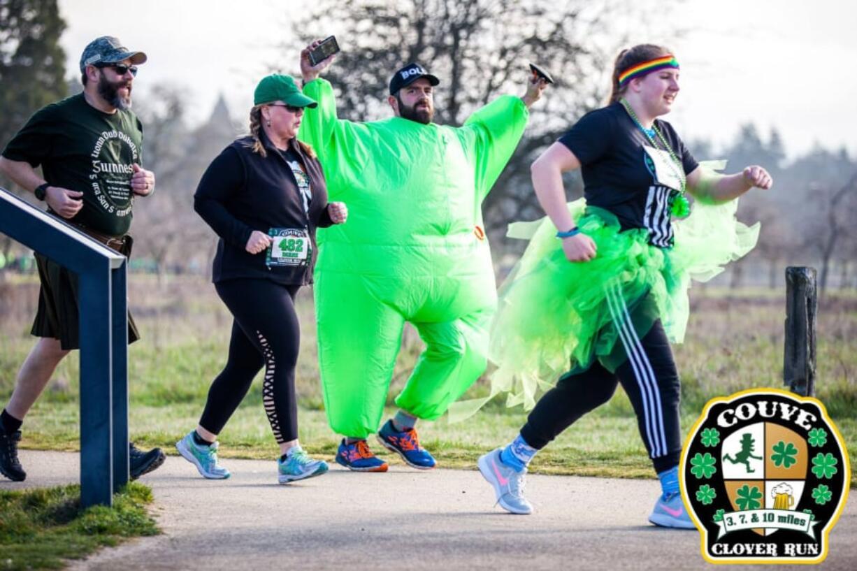 Esther Short: Matthew Dalimata dressed as a green sumo wrestler, one of the many costumed racers in the fifth annual Couve Clover Run, which raised more than $6,000 for local charities.