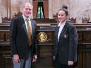 East Vancouver: Wy’east Middle School student Joanna Maratos served as a page in the state House of Representatives for 17th District Rep. Paul Harris, R-Vancouver.