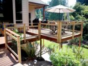 A deck doesn’t have to be large to make an impression.