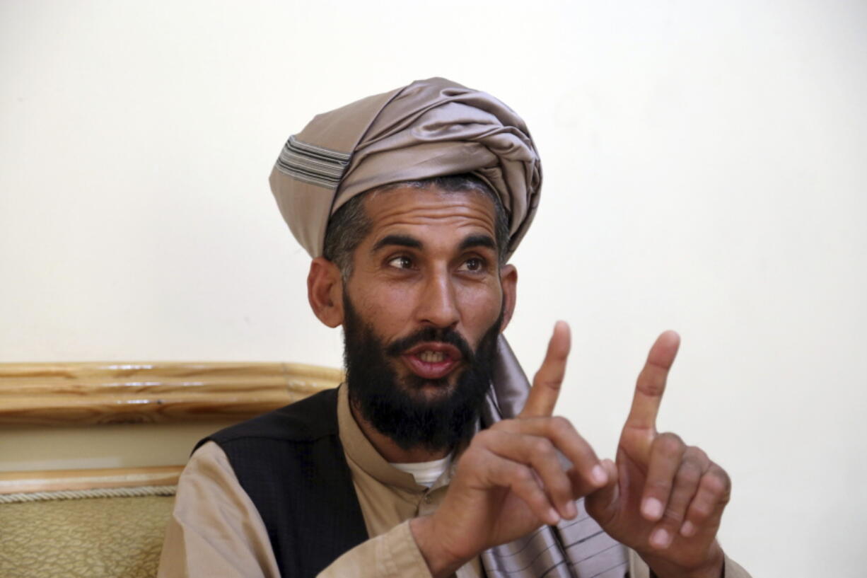 In this Tuesday, April 23, 2019, photo, Masih Rahman speaks during an interview with the Associated Press in Kabul, Afghanistan. In September last year Masih Rahman’s entire family of 11 people, his wife, four daughters, three sons and four nephews, were killed when a bomb flattened their home in Mullah Hafiz village in Jaghatu district of Afghanistan’s central Maidan Wardak province. exceeded their enemies.