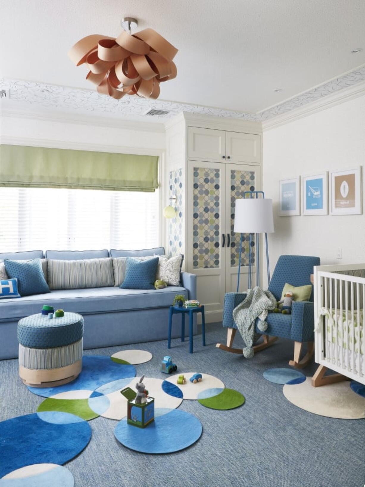 For parents seeking an eco-friendly baby nursery, interior designer Jenny Dina Kirschner suggests researching the materials used not just for the surface upholstery, but also in manufacturing of the interior of any furniture you purchase.