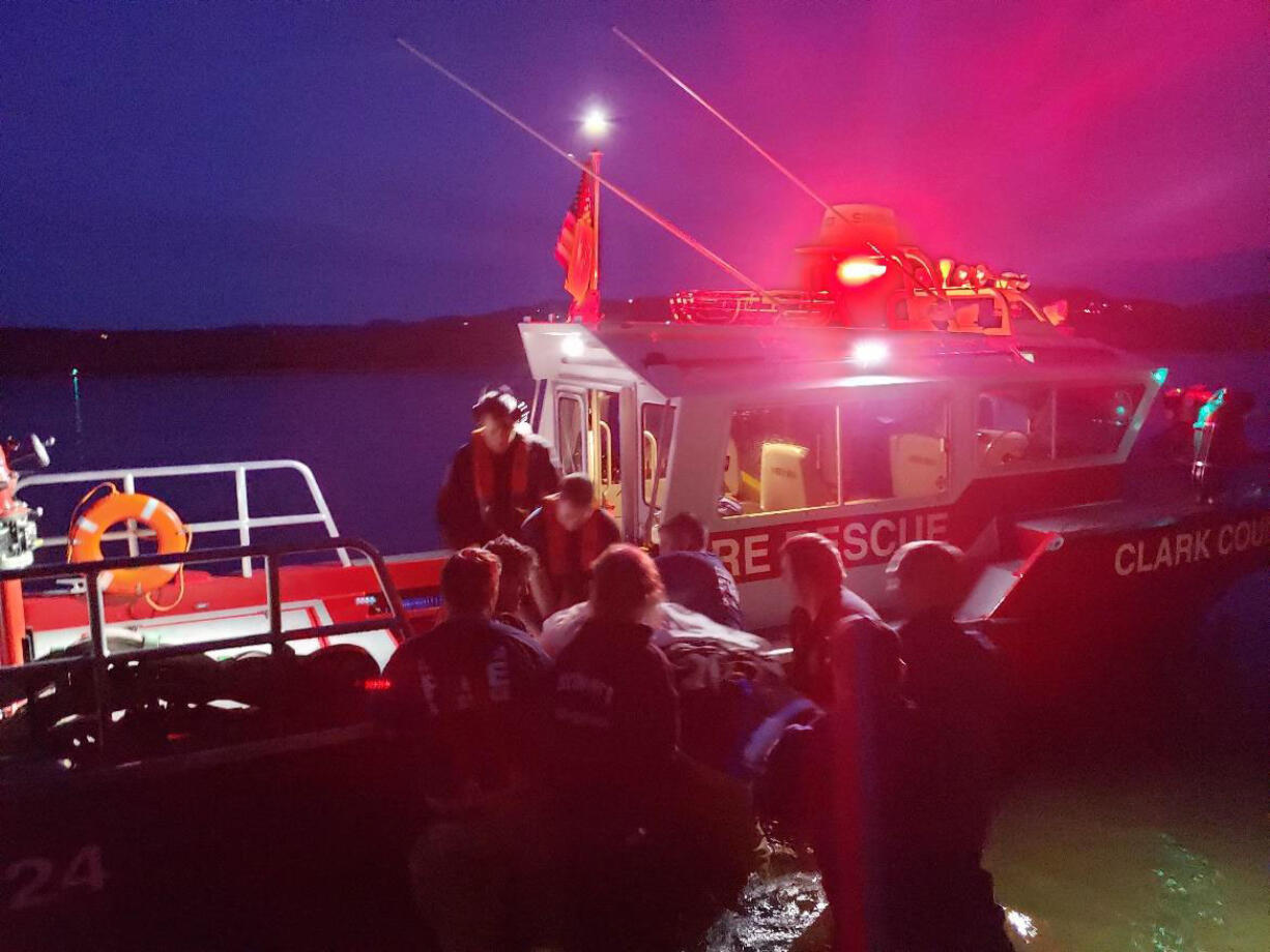 Rainier and Clark County firefighters responded Sunday night to a report of a man who fell over a cliff along the Columbia River south of Longview.