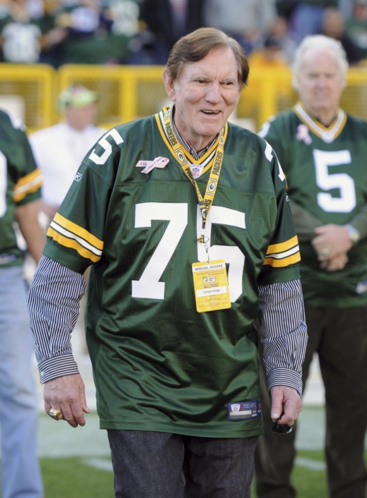 Former Green Bay Packers player and Hall of Famer Forrest Gregg in 2011. The Pro Football Hall of Fame says Green Bay Packers great Forrest Gregg has died. He was 85. The Hall did not disclose details about his death in its statement Friday, April 12, 2019.