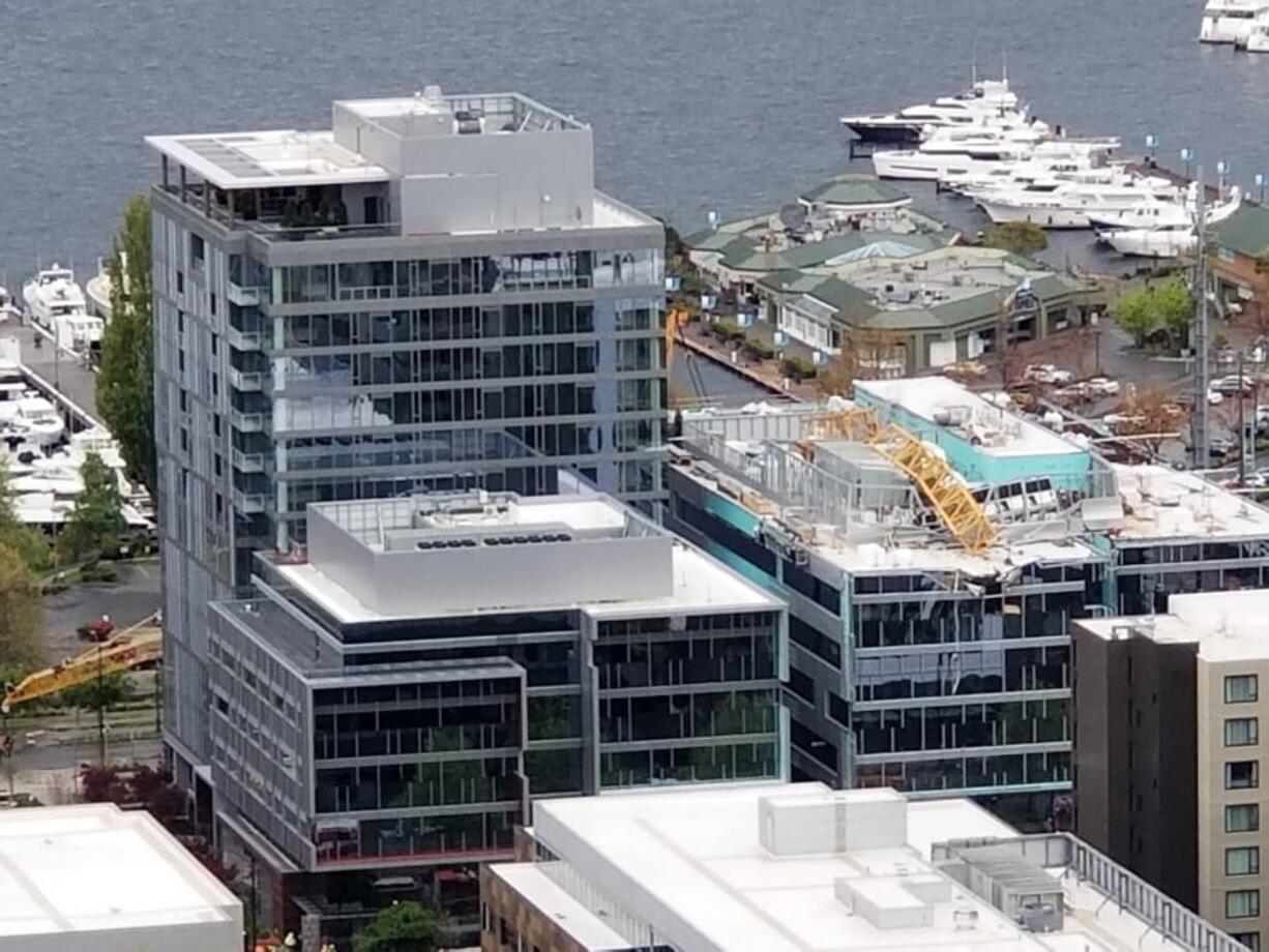 A construction crane collapsed on Mercer Street near Interstate 5 in downtown Seattle. The Seattle Times tweeted that several vehicles and a building were damaged.