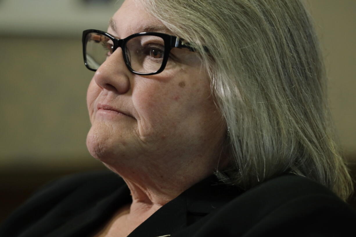 Sen. Maureen Walsh, R-College Place, pauses during an interview Monday at the Capitol in Olympia. Ted S.