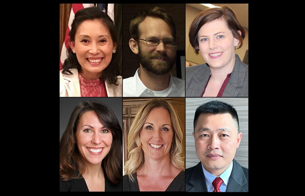 Clockwise from top left: Tsering Cornell, Jeffrey Keddie, Rachael Rogers, Kasey Vu, Jennifer Snider and Emily Sheldrick.