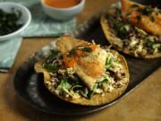 You can assemble the crispy fish and slaw tostadas at the last minute or let guests assemble their own. (E.