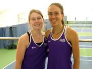 Columbia River sophomore Piper Rylander, left, and senior Faith Grisham. Grisham defeated Rylander 6-0, 6-0 in the 2A district singles final on Friday, May 17, 2019, at Vancouver Tennis Center. Both players will advance to the 2A state tournament in Seattle.