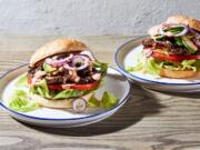 Oyster Mushroom Sandwiches With Red Pepper Mayo.