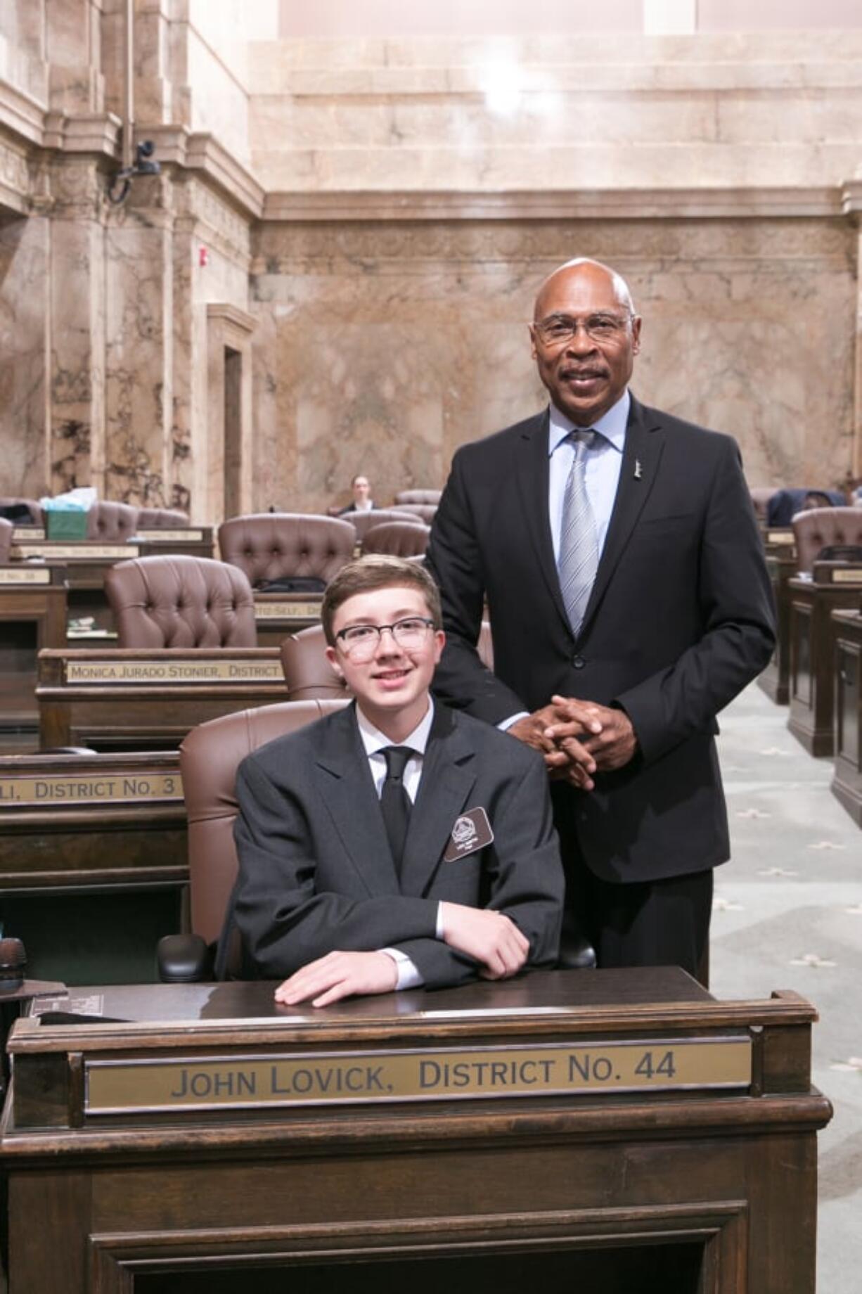 Felida: Thomas Jefferson Middle School student Lex Smith served as a page recently in the state House of Representatives, where he was sponsored by Rep. John Lovick, D-Mill Creek.