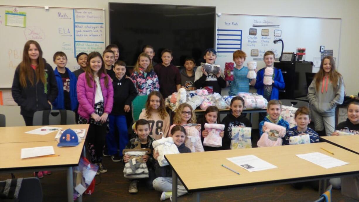 Ridgefield: Laura Gosnell’s fifth-grade class at Sunset Ridge Intermediate School successfully ran a baby blanket drive in April.