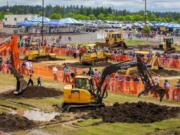 Kids of all ages take the driver’s seat in dozers, loaders and excavators during Dozer Day at the Clark County Event Center at the Fairgrounds on Sunday.