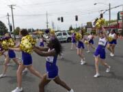 The Columbia River High School marches in the 2019 Hazel Dell Parade of Bands.