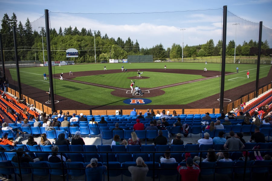 Fans watch the first Southwest Washington Senior All-Star baseball game of the evening at the Ridgefield Outdoor Recreation Complex.