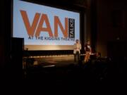 Organizers Kevin Hiebert, left, and Steve Valenta at 2016’s inaugural VANtalks event.