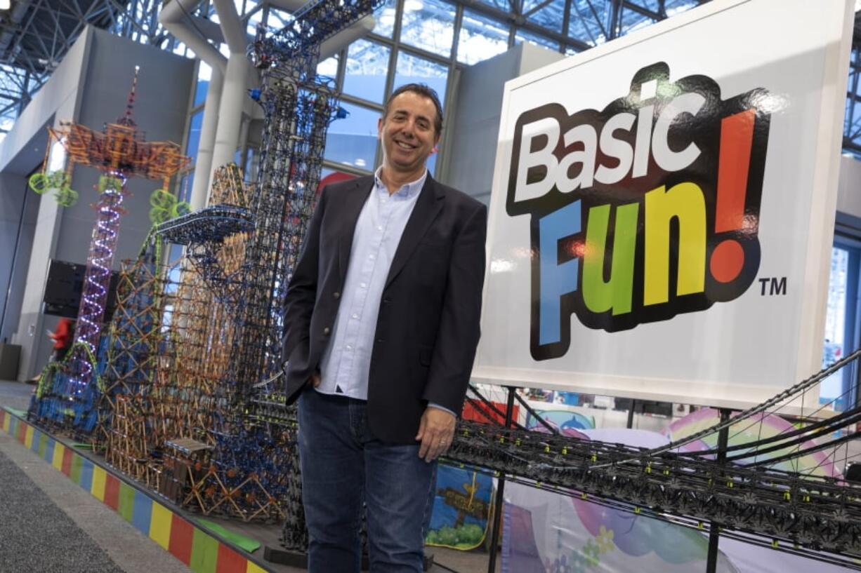 In this Feb. 16, 2019, photo, Jay Foreman, CEO of Basic Fun!, poses for a photo at Toy Fair New York 2019, in New York. For many Americans, President Donald Trump’s trade war may soon get very real. Foreman says Trump’s proposed tariffs on toys imported from China could hurt his business.