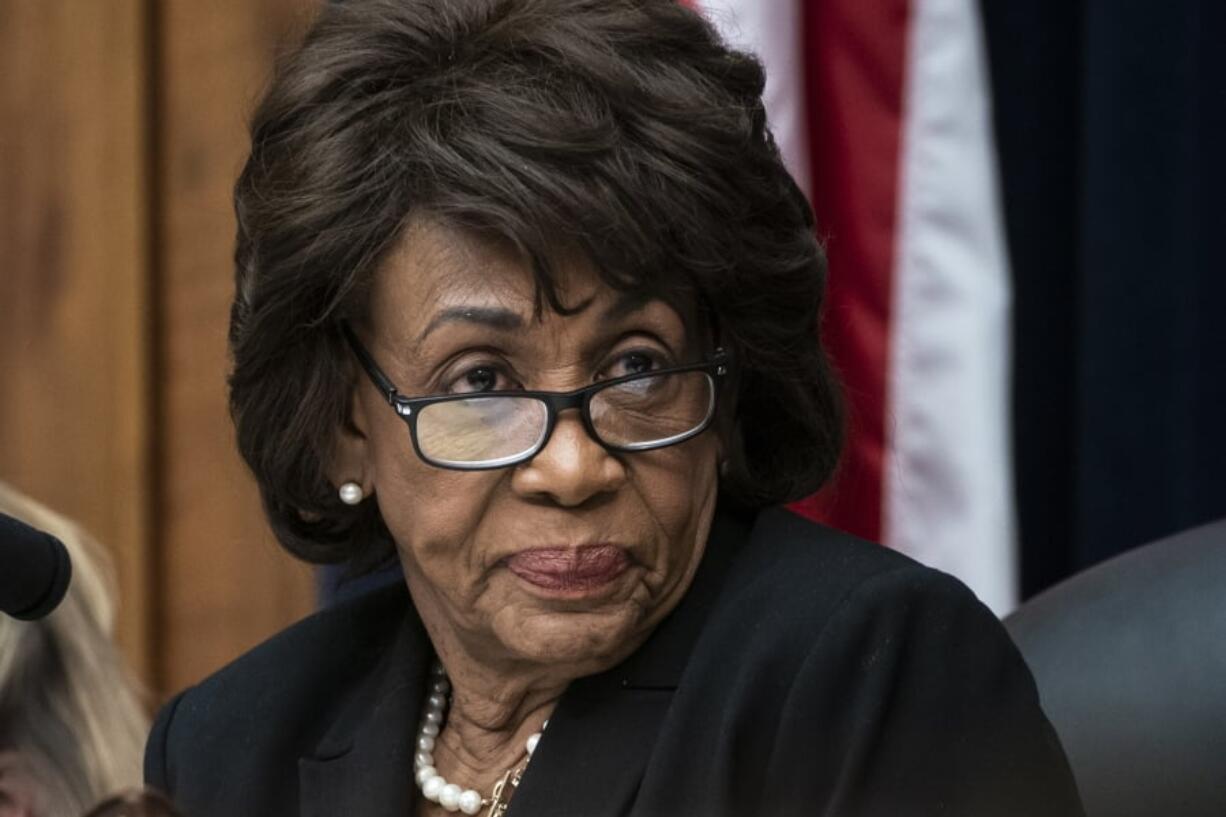 FILE - In this March 7, 2019, file photo, House Financial Services Committee Chair Maxine Waters, D-Calif., leads a hearing to review the Consumer Financial Protection Bureau’s mission to focus priority on consumers on Capitol Hill in Washington. After nearly three decades in Waters has become the highest-ranking African American woman in the country. (AP Photo/J.