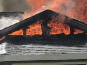 Clark County Fire District 6 responders competed against dry winds when battling a house fire Thursday afternoon in Hazel Dell.