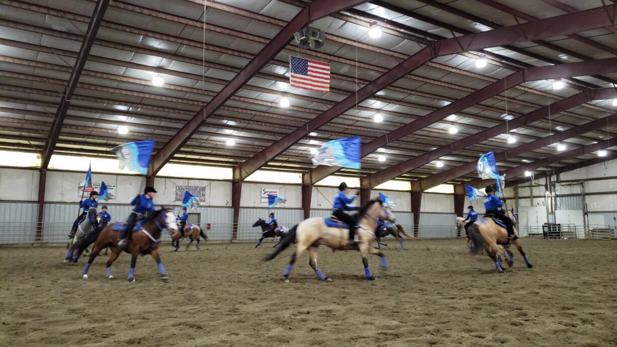 The Hockinson High equestrian drill team placed second at the WAHSET District 6 Meet 2 at Wenatchee over the weekend of April 18-21, 2019.