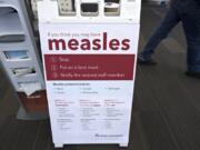 Kaiser Permanente Cascade Park had measles informational signs posted at the medical facility during the measles outbreak in 2019.