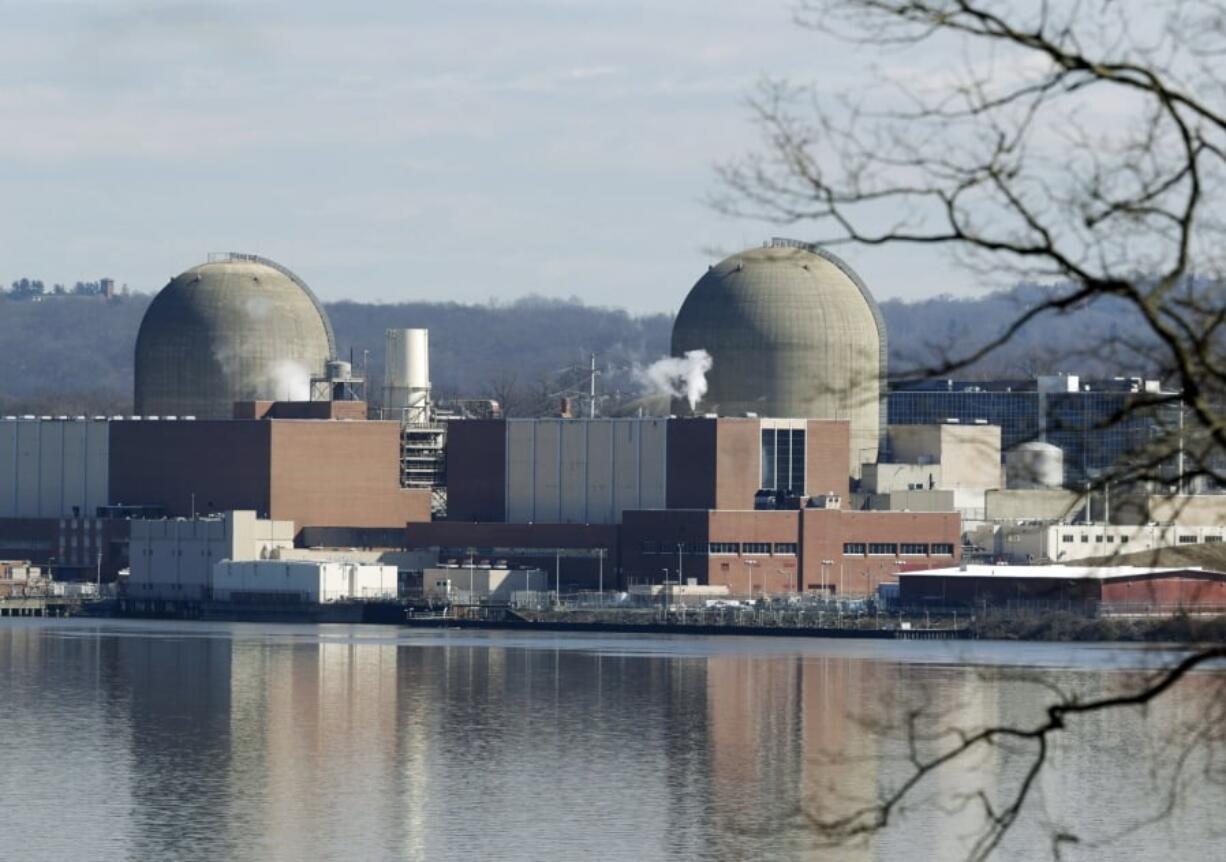 FILE - This Feb. 28, 2017, file photo shows Indian Point Energy Center in Buchanan, N.Y. A deal announced April 16, 2019, would close the two reactors at Indian Point within two years.