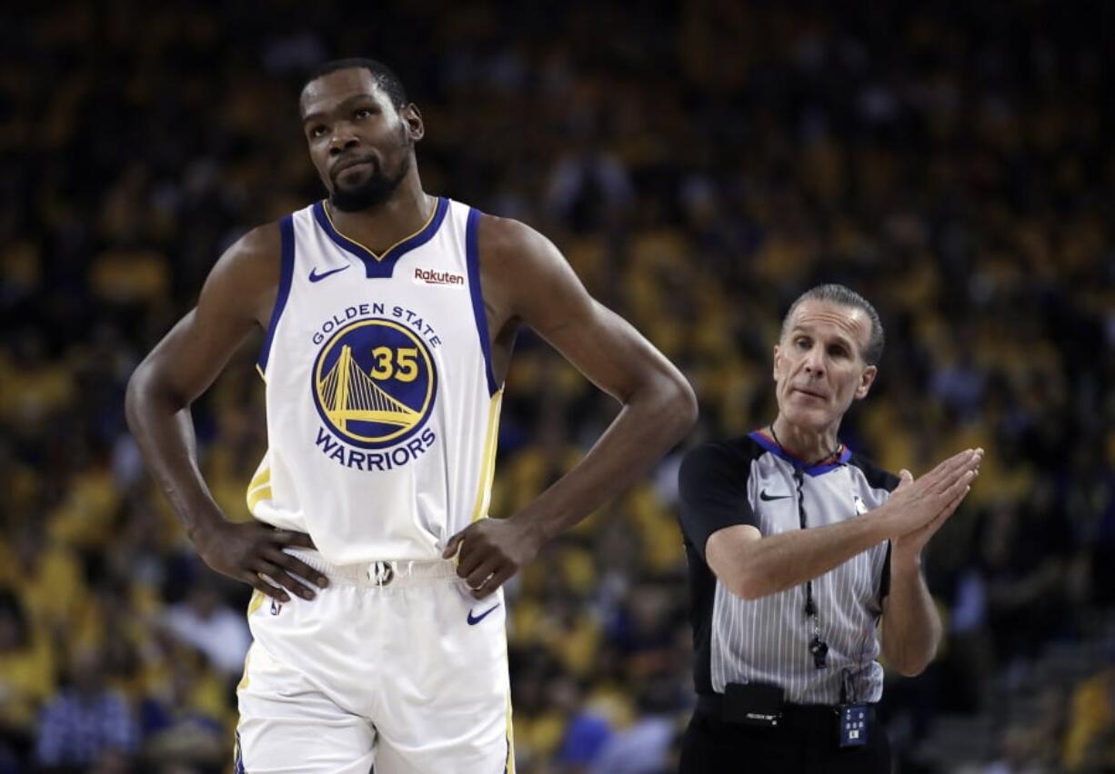 Golden State Warriors’ Kevin Durant is yet to progress to on-court work in his recovery from a strained right calf and won’t be ready to return for Golden State in Game 1 of the NBA Finals on May 30.