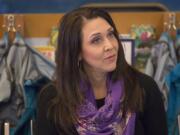 U.S. Rep. Jaime Herrera Beutler, R-Battle Ground, listens to a student presentation as part of the congressional app challenge Feb. 20 at the Columbia Springs Education and Natural Area.