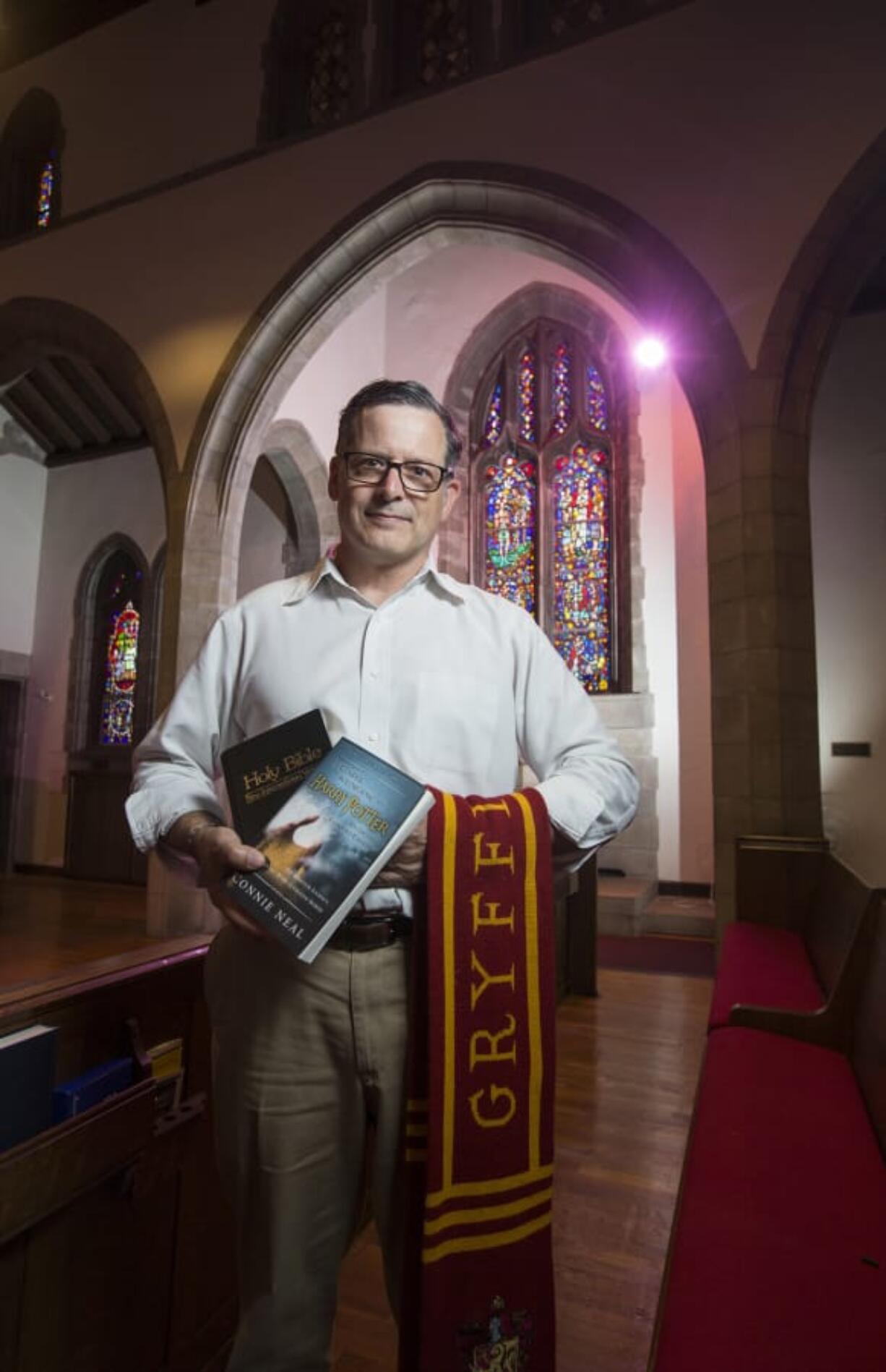 Langdon Palmer, a major Harry Potter fan and the pastor at Leverington Church in Roxborough, Pa., is preaching an eight-week series of sermons called “Harry Potter Meets Jesus,” about scenes from Harry Potter that, “illustrate important biblical truths.” Charles Fox/Philadelphia Inquire