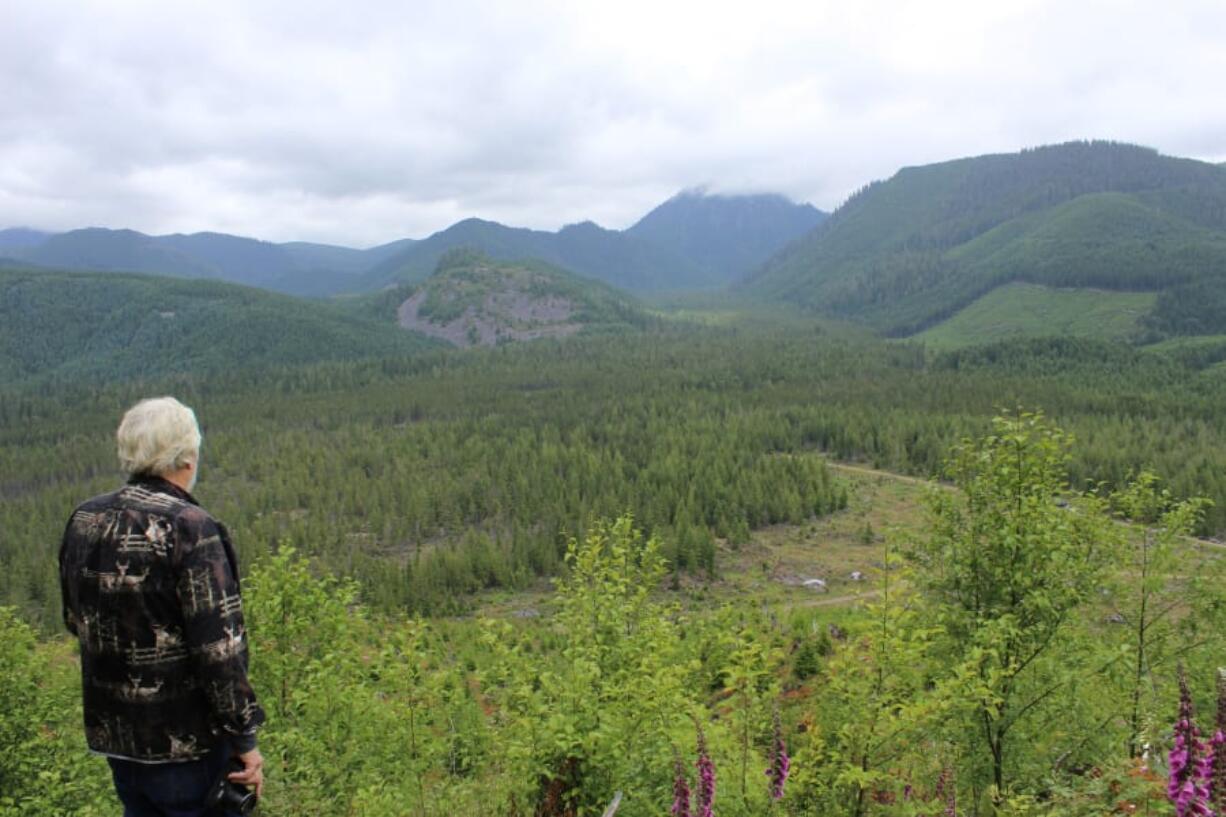 Ray Croswell of Washougal looks over the newly aqcuired Merrill Lake Unit, the 1,453-acre unit near Mount St. Helens that is now open to the publc for outdoor pursuits.