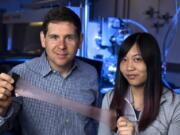 Alon Gorodetsky, University of California Irvine associate professor of chemical and biomolecular engineering, and Erica Leung, a UCI graduate student in that department, have invented a new material that can trap or release heat as desired.