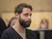 Zackary Abel makes a first appearance on suspicion of voyeurism in Clark County Superior Court on June 9, 2019. Abel, a Crunch Fitness employee, is accused of recording a gym member with his cellphone as she tanned in the nude.