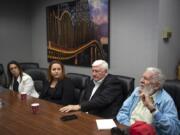 The Columbian’s Editorial Board interviews Vancouver Public Schools Board of Directors Pos. 1 candidates Kyle Sproul, from left, Caressa Milgrove, incumbent Dale Rice and Thomas Higdon.