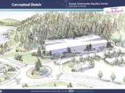 A conceptual sketch of the proposed Camas community aquatic center.