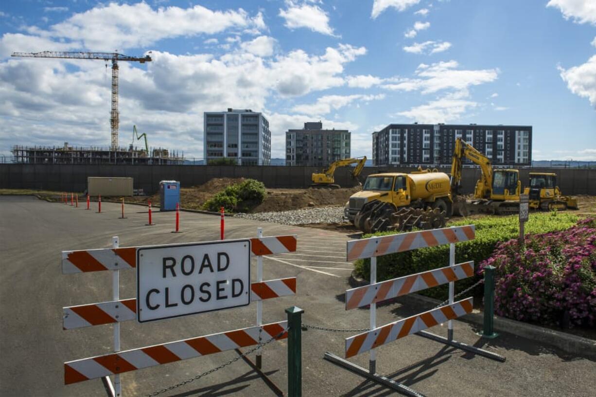 Construction got underway this week on a 121-space parking lot at the southeast corner of Sixth and Grant streets west of Vancouver City Hall.