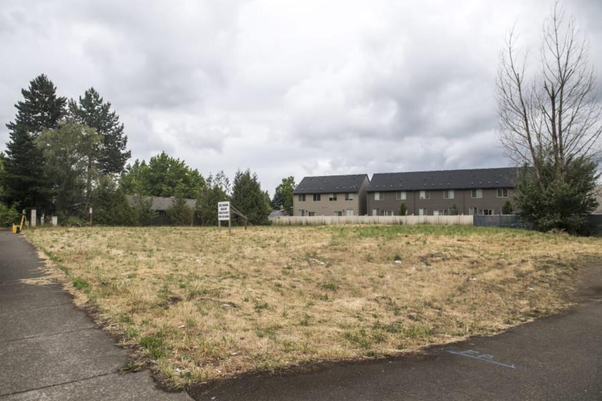 The future location of the Meridian apartment complex at the corner of Northeast 32nd Street and Northeast 78th Avenue. The affordable housing project is just 500 feet from a stop on the Vine bus rapid transit line.