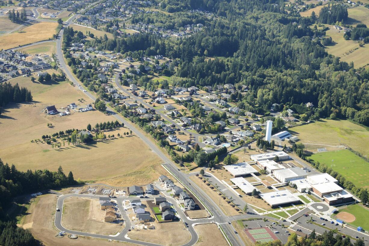 Ridgefield High School on South Hillhurst Road in Ridgefield, as seen in 2016. Once again, Ridgefield is the fastest-growing city in Washington.