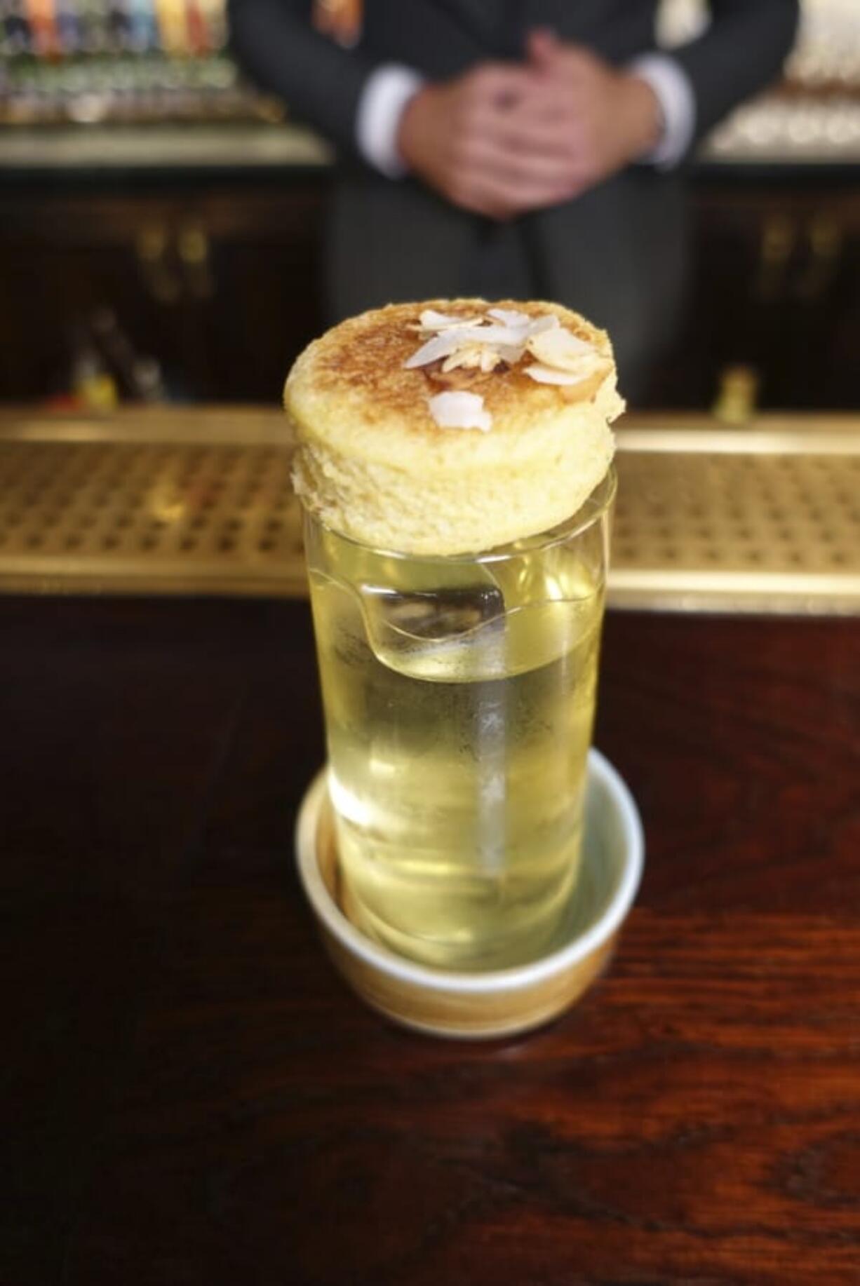 A picture of a Petit DJ Ne cocktail, at the Rosewood hotel in London, Wednesday, June 19, 2019. The martini’s heyday began almost a century ago, but today’s bartenders have some innovative takes on the classic cocktail.