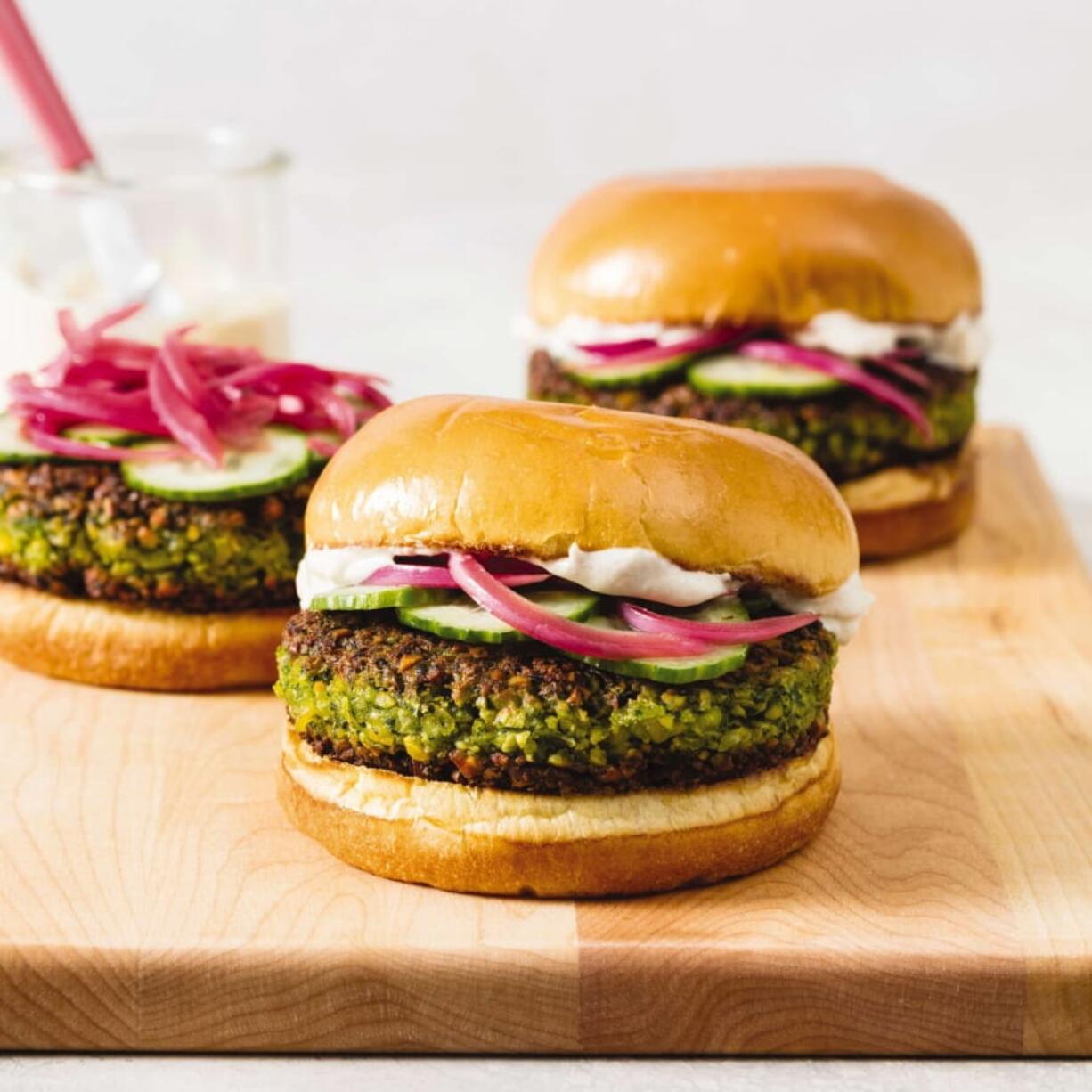 Falafel Burgers with Tahini-Yogurt Sauce (Daniel J.