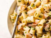 Garlic Shrimp Pasta (Steve Klise/America’s Test Kitchen via AP)