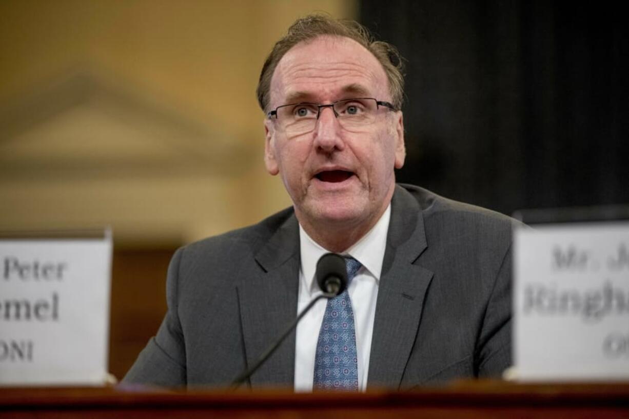 Office of the Director of National Intelligence National Security Council Counselor Peter Kiemel speaks at a House Intelligence Committee hearing on national security implications of climate change on Capitol Hill in Washington, Wednesday, June 5, 2019.