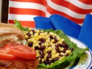 Texas Turkey Burgers With Corn and Black Bean Salad Linda Gassenheimer/TNS