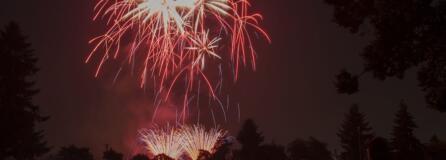 Fireworks light the night sky to the delight of the crowd Thursday evening during Fourth of July festivities at Fort Vancouver National Historic Site in 2019.