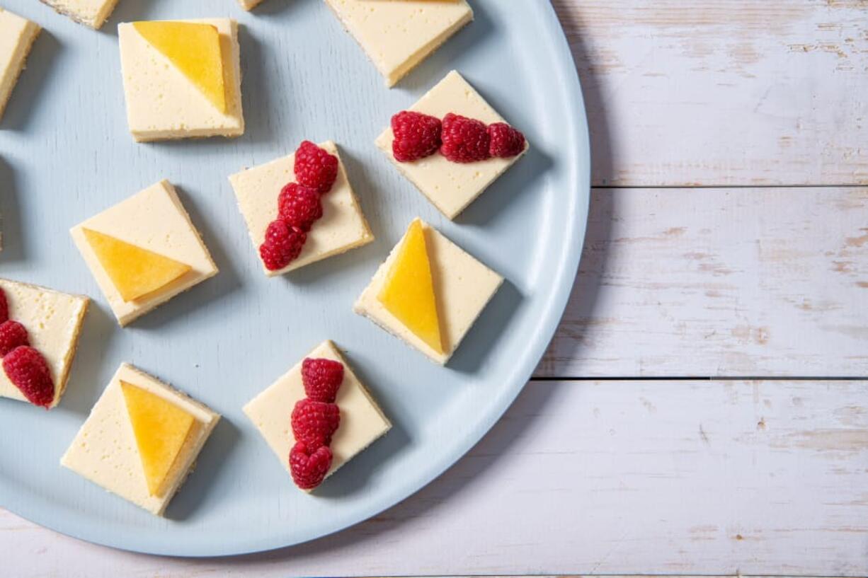 Fresh summer fruit is the perfect topping for creamy lemon bars.