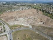 An aerial view of the old Fisher’s Quarry mine, just off of Exit 10 north of state Highway 14 in east Vancouver, as seen in March 2015. The rock quarry is the site of a new condominium development called Ledges at Columbia Palisades, which makes up one piece of an 84-acre redevelopment project.