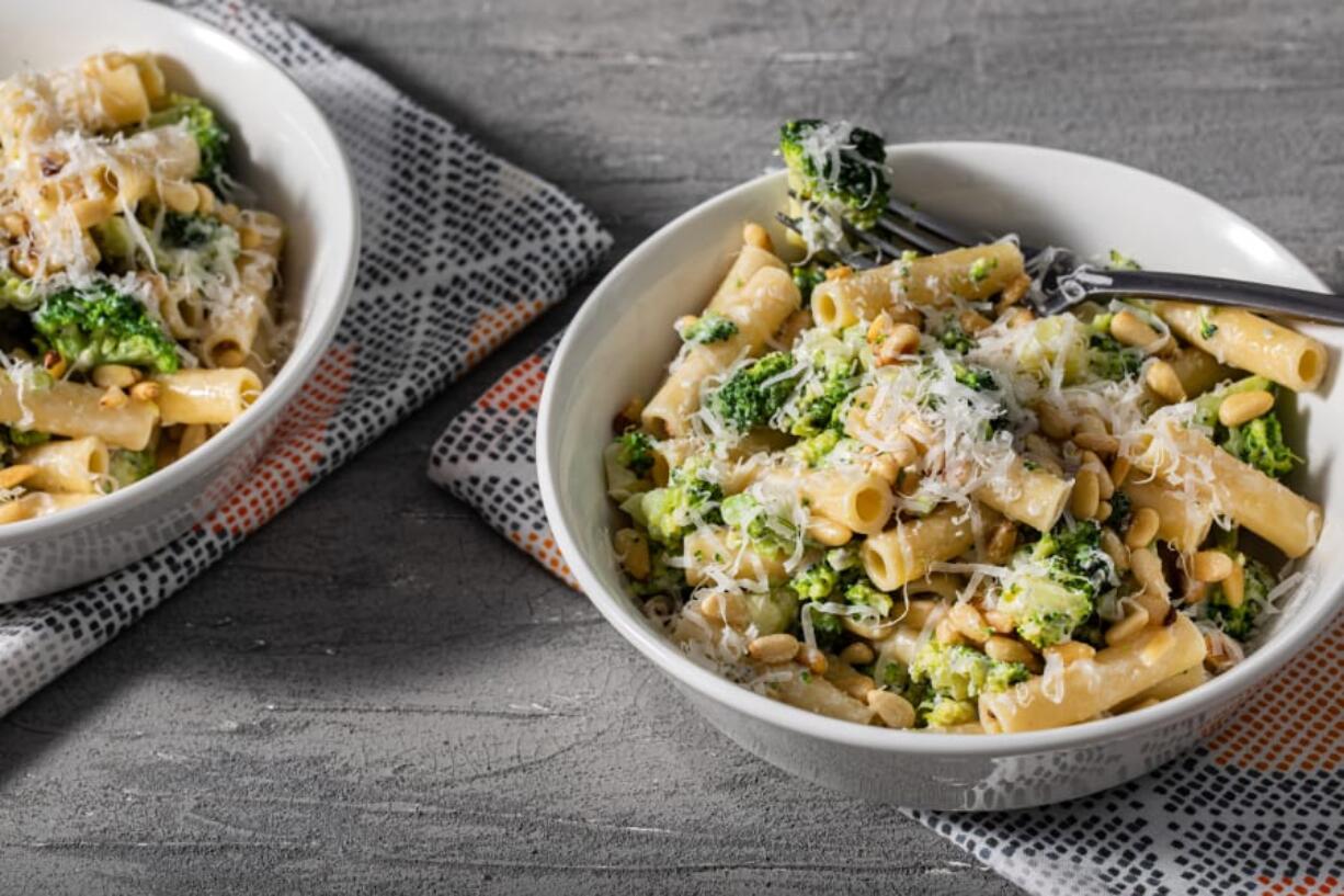 Ziti with Broccoli and Toasted Pine Nuts.